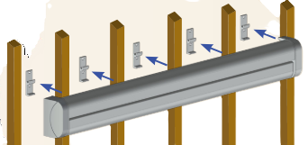 schéma installation store toile ossature bois