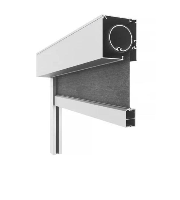 Coupe latérale d'un store zip vertical