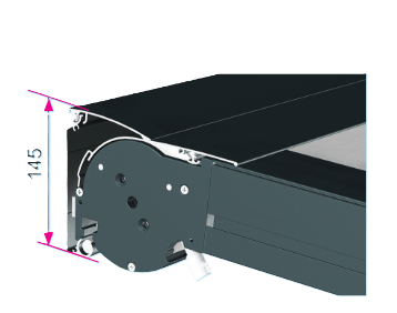 détail angle haut pergola toile Lumera