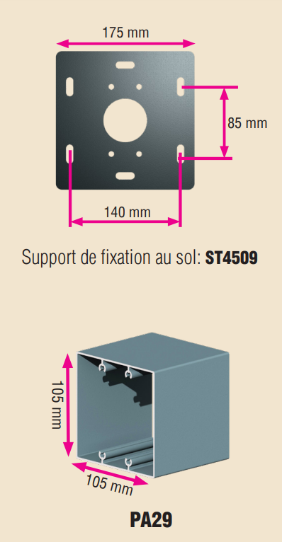 Pièces de poteaux pour la pergola bioclimatique