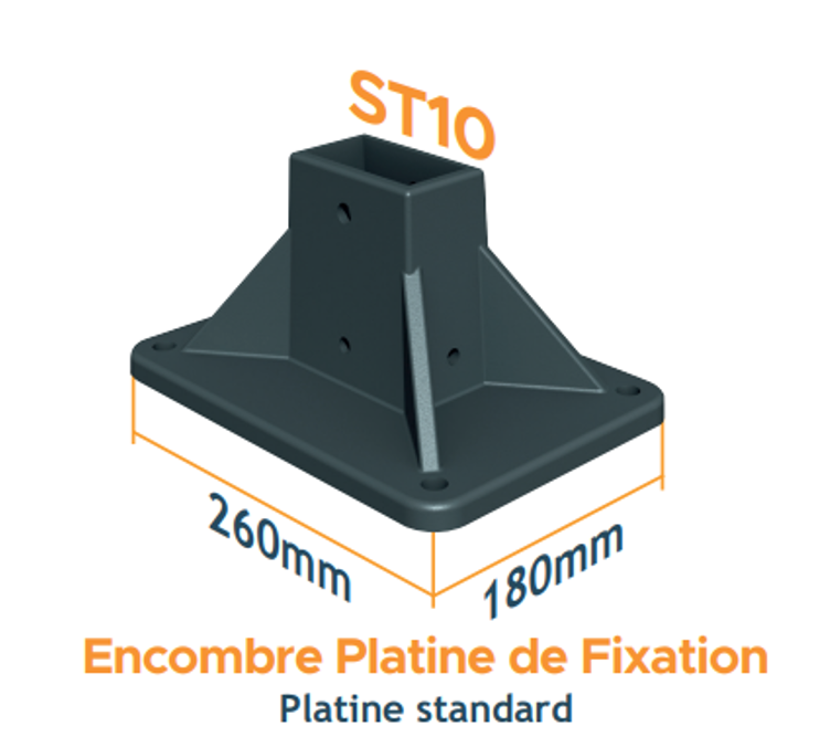 Platine de fixation du store banne double pente