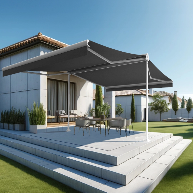 DuoSun Max store banne double pente