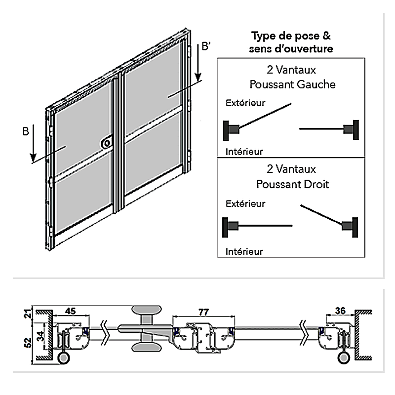 coupe porte battante 2 vtx moustiquaire