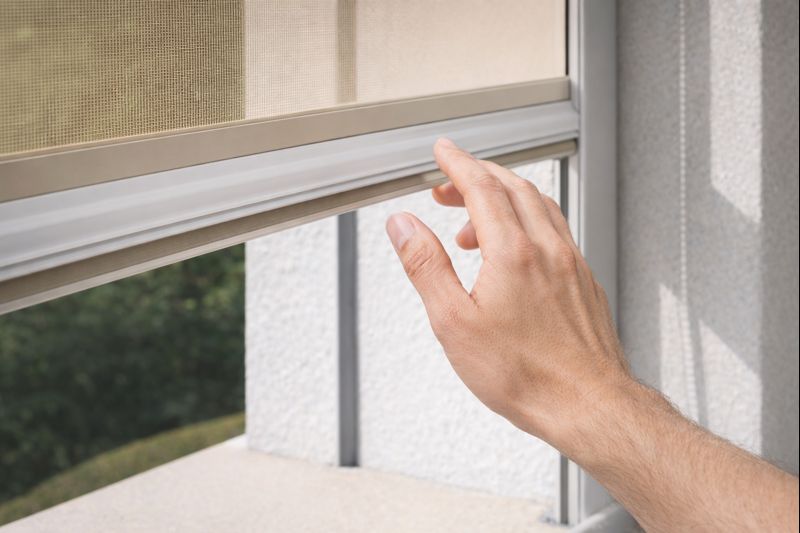 mains sur moustiquaire lumera