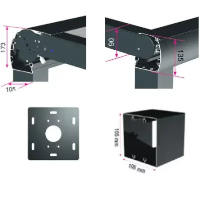 vue coupe pergola toile Lumera